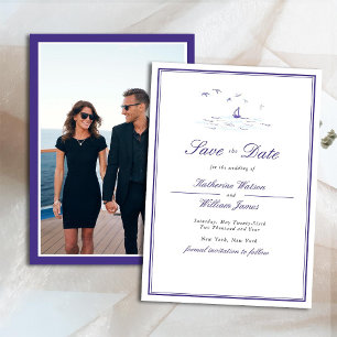Elegantes formales Foto für die Hochzeit von Schif Save The Date