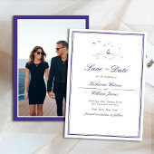 Elegantes formales Foto für die Hochzeit von Schif Save The Date