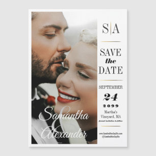 Elegantes formales Foto mit Vintager Schwarzer Kra Magneteinladung