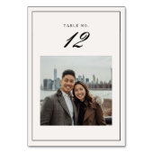 Elegantes formales Frame Calligraphy Wedding Foto Tischnummer (Vorderseite)