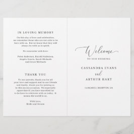 Elegantes formales Hochzeitsprogramm für das gedec