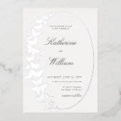 Elegantes formales klassisches Schmetterlingsrahme Folieneinladung (Vorderseite)
