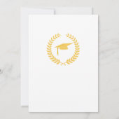 Elegantes formales Laurel Wreath Gold Cap Party Einladung (Rückseite)