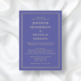 Elegantes formales Lila HochzeitGold Folieneinladung