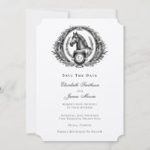 Elegantes formales Mongram-Wappen Hochzeit Save The Date (Vorderseite)