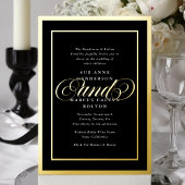 Elegantes formales Premium Gold Frame Wedding Folieneinladung