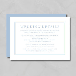 Elegantes formales Pulver Blue Wedding Details Begleitkarte