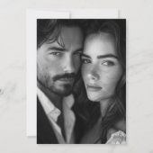 Elegantes formales Schwarzes Foto Hochzeit Save The Date (Rückseite)