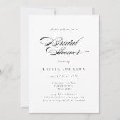 Elegantes formales, schwarzes und weißes Brautpart Einladung (Vorderseite)