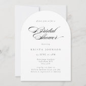 Elegantes formales, schwarzes und weißes Brautpart Einladung (Vorderseite)