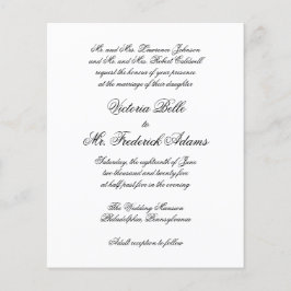 Elegantes formelles Budget Einladung zur Hochzeit