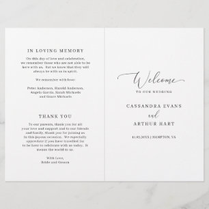 Elegantes formelles Budget-Hochzeitsprogramm gefal