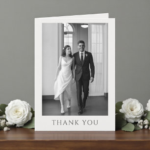 Elegantes formelles Hochzeitsfoto-Monogramm Danke