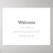 Elegantes formelles minimales Hochzeits-Willkommen Poster (Vorne)