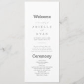 Elegantes formelles minimales Hochzeitsprogramm Programm (Vorderseite)