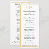 Elegantes formelles Monogramm Goldene Hochzeit Programm (Vorne/Hinten)