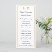 Elegantes formelles Monogramm Goldene Hochzeit Programm (Stehend Vorderseite)