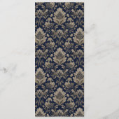 Elegantes formelles Navy-Menü Menükarte (Rückseite)