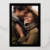 Elegantes, formelles, vergoldetes Gerahmtes Foto H Folieneinladung (Rückseite)