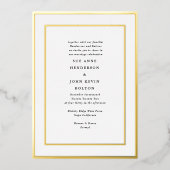 Elegantes, formelles, vergoldetes Gerahmtes Foto H Folieneinladung (Vorderseite)