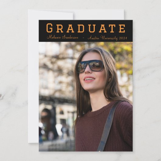 Elegantes Foto 2024 Einladung zur Graduation Party (Vorderseite)