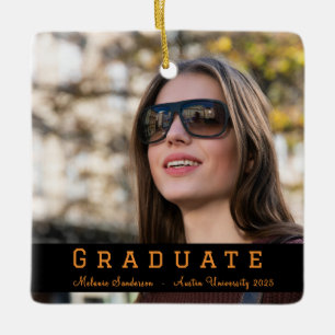Elegantes Foto 2025 Orange Black Abschluss Keramikornament