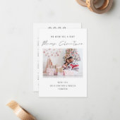 Elegantes Foto 2026 Kalender Frohe Weihnachtskarte Mitteilungskarte (Vorderseite/Rückseite Beispiel)