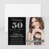 Elegantes Foto 50. Geburtstagsfeier Einladung (Vorne/Hinten)