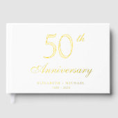 Elegantes Foto 50. Hochzeitstag Gästebuch (Vorderseite)