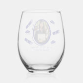 Elegantes Foto Abschluss Diploma and Cap, blau Weinglas Ohne Stiel (Rückseite)