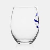 Elegantes Foto Abschluss Diploma and Cap, blau Weinglas Ohne Stiel (Rechts)