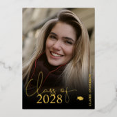 Elegantes Foto Abschluss Einladung (Vorderseite)