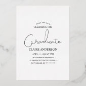 Elegantes Foto Abschluss Einladung (Rückseite)