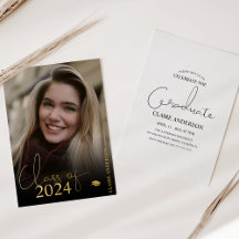 Elegantes Foto Abschluss Einladung