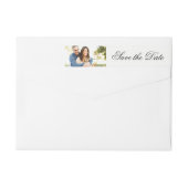 Elegantes Foto-Adresslabel Save the Date (Rückseite)