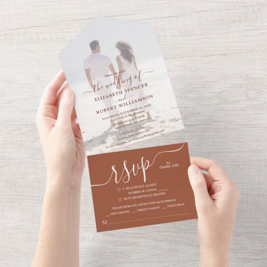 Elegantes Foto All In One Einladung (Abreißen)