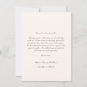 Elegantes Foto Altes Geld Hochzeit Dankeskarte (Rückseite)