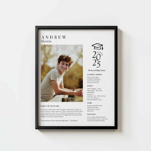 Elegantes Foto an der High School Graduate Gift Poster