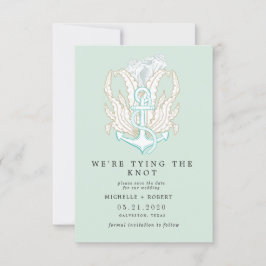 elegantes Foto an der Küste Save the Date Einladung