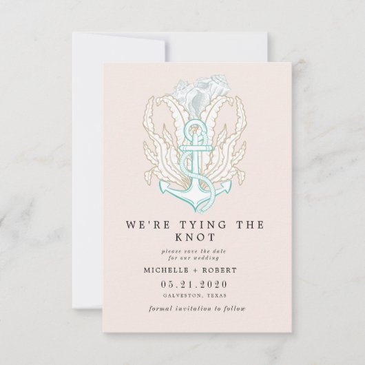 elegantes Foto an der Küste Save the Date Einladung (Vorderseite)