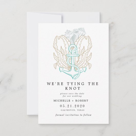 elegantes Foto an der Küste Save the Date Einladung (Vorderseite)