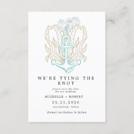 elegantes Foto an der Küste Save the Date Einladung