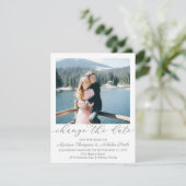 Elegantes Foto Ändern Sie die Datumskarten Save The Date (Stehend Vorderseite)