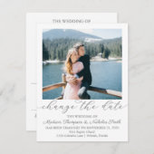 Elegantes Foto Ändern Sie die Datumskarten Save The Date (Vorne/Hinten)