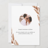 Elegantes Foto Arch and Copper Brown Blätter Weddi Save The Date (Rückseite)