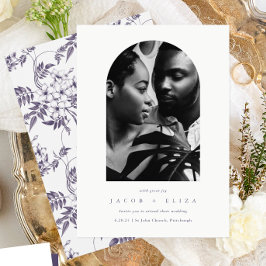 Elegantes Foto Arch Botanische Hochzeit Einladung