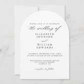 Elegantes Foto Arch Calligraphy Wedding Einladung (Rückseite)