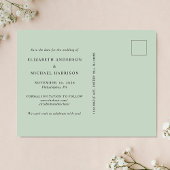 Elegantes Foto Arch Sage Save the Date Ankündigungspostkarte