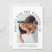 Elegantes Foto Arch Wedding Einladung (Vorderseite)