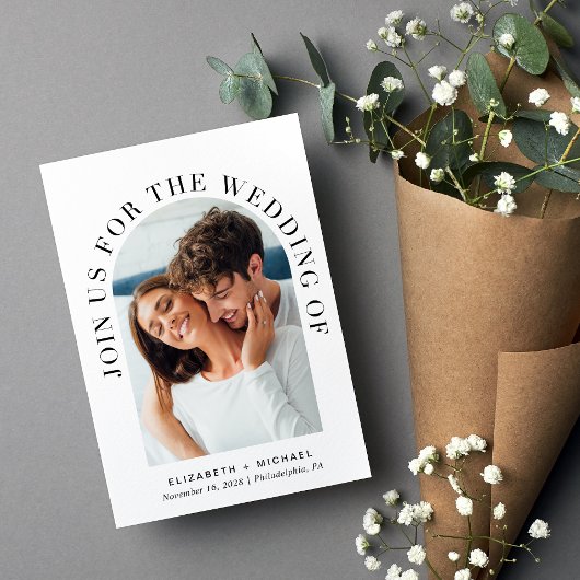 Elegantes Foto Arch Wedding Einladung